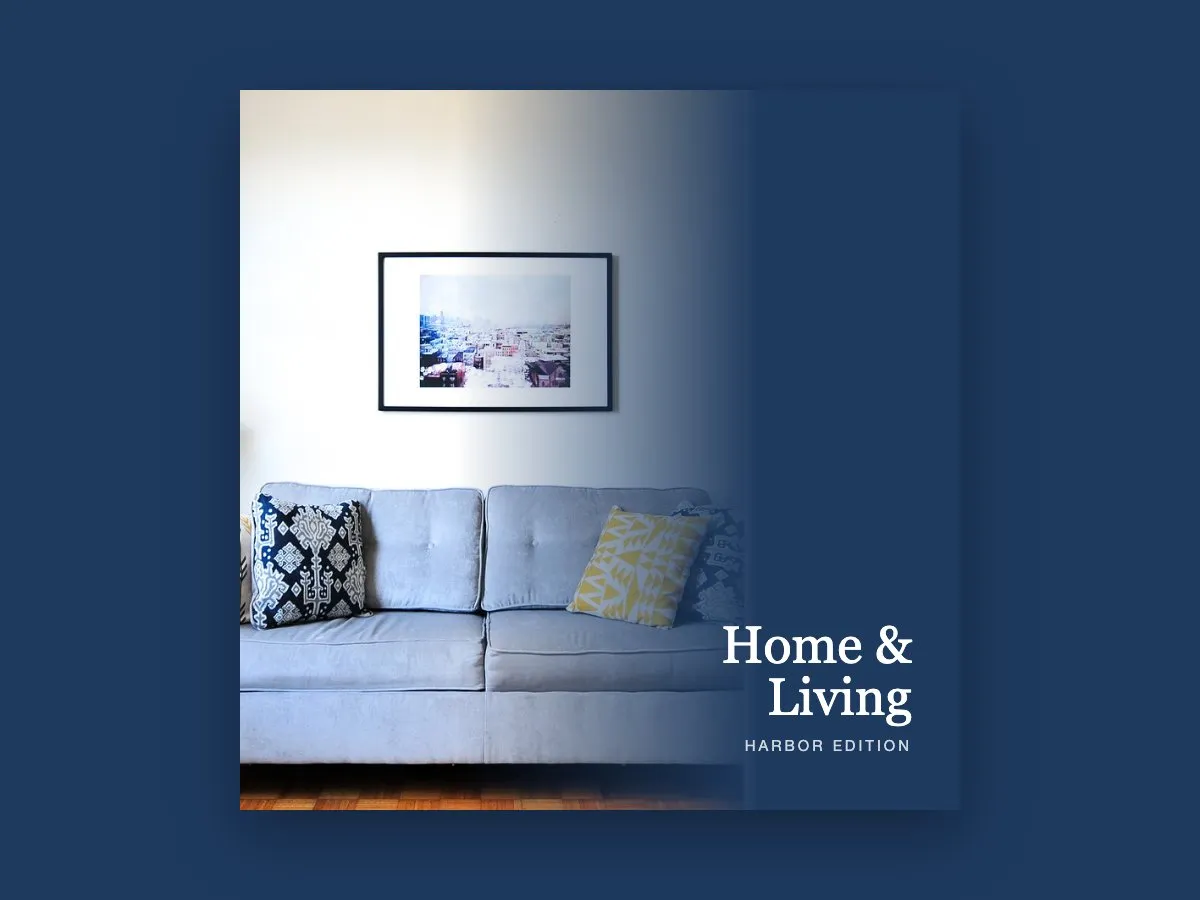 A catalog cover in the Harbor theme
